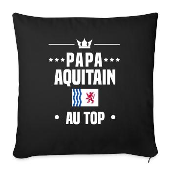 papa aquitain homme au top papa aquitaine - Housse de coussin décorative 45 x 45 cm - noir - Devant