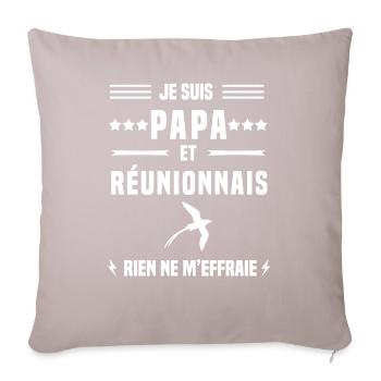 papa réunionnais paille queue rien ne m'effraie - Housse de coussin décorative 45 x 45 cm - taupe clair - Devant