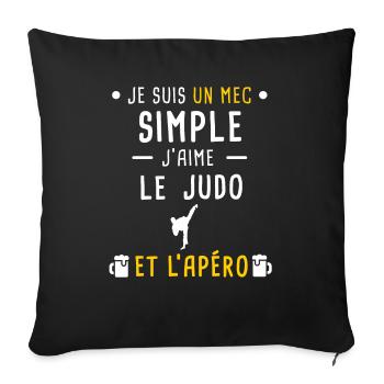 mec simple judo et apéro - Housse de coussin décorative 45 x 45 cm - noir - Devant