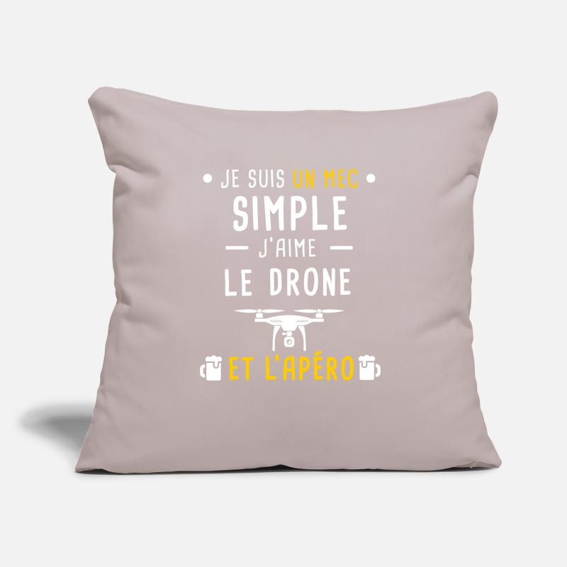 drone et apéro mec simple Housse de coussin décorative 45 x 45 cm