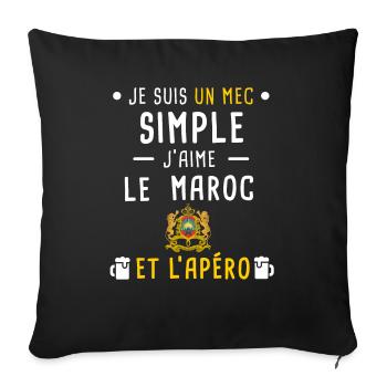 maroc royaume lions apéro mec simple - Housse de coussin décorative 45 x 45 cm - noir - Devant