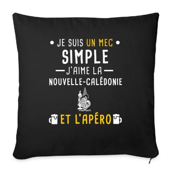 Nouvelle-Calédonie coquille apéro mec simple - Housse de coussin décorative 45 x 45 cm - noir - Devant