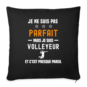 volleyball pas parfait mais volleyeur sport - Housse de coussin décorative 45 x 45 cm - noir - Devant