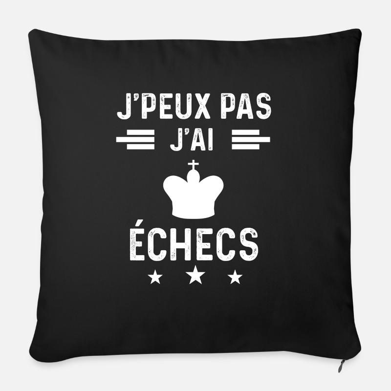 roi je peux pas j'ai échecs roi - Housse de coussin décorative 45 x 45 cm - noir