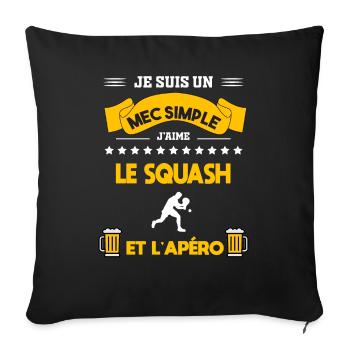 squash apéro mec simple - Housse de coussin décorative 45 x 45 cm - noir - Devant