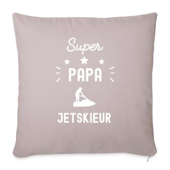 super papa jetskieur jet ski fête des pères - Housse de coussin décorative 45 x 45 cm - taupe clair - Devant