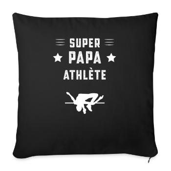 super papa athlète papa saut en hauteur cadeau - Housse de coussin décorative 45 x 45 cm - noir - Devant