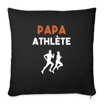 papa athlète cadeau papa athlé - Housse de coussin décorative 45 x 45 cm - noir - Devant