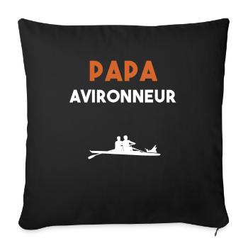 papa avironneur cadeau papa aviron - Housse de coussin décorative 45 x 45 cm - noir - Devant