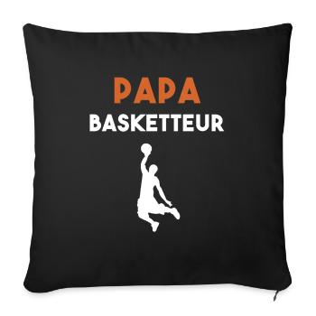 papa basketteur cadeau papa basket - Housse de coussin décorative 45 x 45 cm - noir - Devant