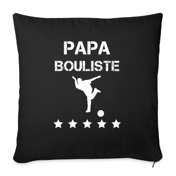 papa bouliste bowling fête des pères - Housse de coussin décorative 45 x 45 cm - noir - Devant