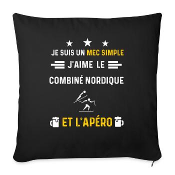 apéro combiné nordique mec simple cadeau apéro - Housse de coussin décorative 45 x 45 cm - noir - Devant