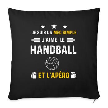 apéro handball mec simple cadeau apéro - Housse de coussin décorative 45 x 45 cm - noir - Devant