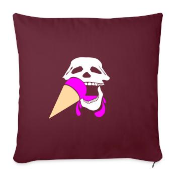 Crâne avec de la crème glacée - Housse de coussin décorative 45 x 45 cm - bordeaux - Devant