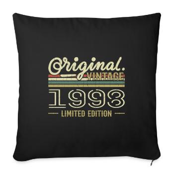 1998 Anniversaire Rétro 1998 Original 1998 Vintage - Housse de coussin décorative 45 x 45 cm - noir - Devant