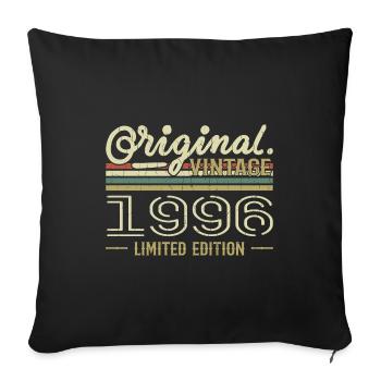 1996 Anniversaire Rétro 1996 Original 1996 Vintage - Housse de coussin décorative 45 x 45 cm - noir - Devant