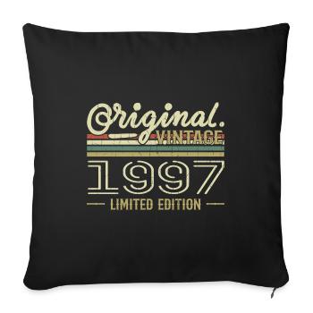 1997 Retro Anniversary 1997 Original 1997 Vintage - Sofa pillowcase 17,3'' x 17,3'' (45 x 45 cm) - black - Front