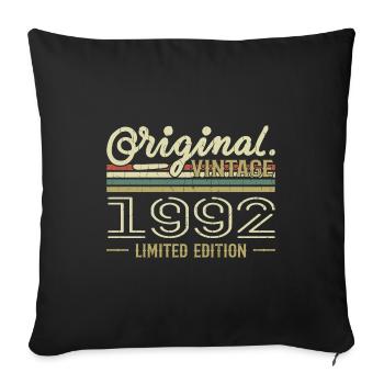 1992 Retro Birthday 1992 Original 1992 Vintage - Sofa pillowcase 17,3'' x 17,3'' (45 x 45 cm) - black - Front