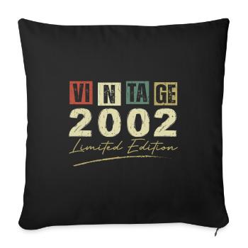 Vintage 2002 Original Cadeau Anniversaire 2002 - Housse de coussin décorative 45 x 45 cm - noir - Devant