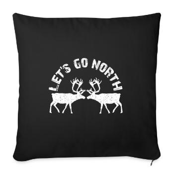 Aller au nord | Nordland | renne - Housse de coussin décorative 45 x 45 cm - noir - Devant