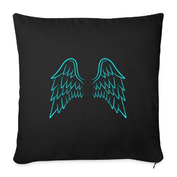 Angel wings wings - Sofa pillowcase 17,3'' x 17,3'' (45 x 45 cm) - black - Front