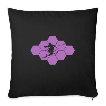 Cooles Design für Skifahrer Skiing - Sofakissenbezug 45 x 45 cm - Schwarz - Vorne