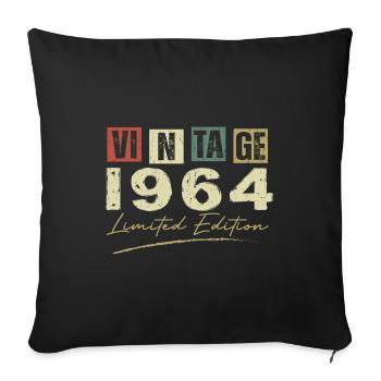 Jahrgang 1964 Original 1964 Jubiläumsgeschenk - Sofakissenbezug 45 x 45 cm - Schwarz - Vorne