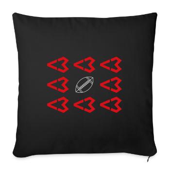 Football Love blanc - Housse de coussin décorative 45 x 45 cm - noir - Devant