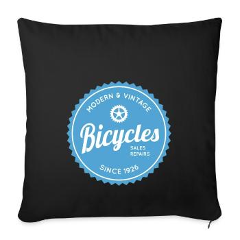 Modern and vintage bicycles - Sofa pillowcase 17,3'' x 17,3'' (45 x 45 cm) - black - Front
