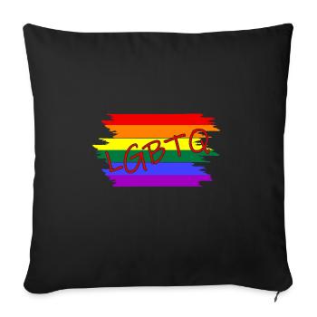 LGBTQ Gay Pride CSD - Sofakissenbezug 45 x 45 cm - Schwarz - Vorne