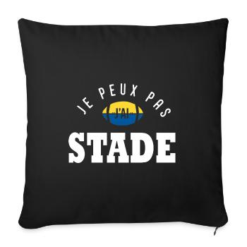 Rugby J peux pas j ai stade humour rugby clermont - Housse de coussin décorative 45 x 45 cm - noir - Devant