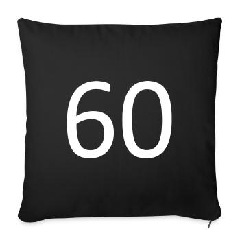 60e anniversaire 60e anniversaire 60 numéro 60 blanc - Housse de coussin décorative 45 x 45 cm - noir - Devant