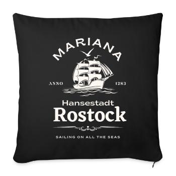 Rostock Hansestadt-Mariana- Schiff & Möwen-Hanse - Sofakissenbezug 45 x 45 cm - Schwarz - Vorne
