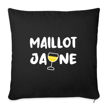 Maillot jaune t-shirt apéro humour jeu de mots - Housse de coussin décorative 45 x 45 cm - noir - Devant