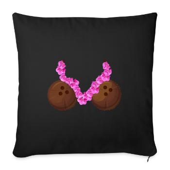 Kokosnuss-Bra Hawaiianische Familie Sommerurlaub - Sofakissenbezug 45 x 45 cm - Schwarz - Vorne