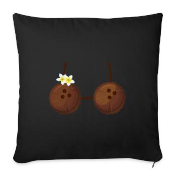 Kokosnuss-Bra Hawaiianische Familie Sommerurlaub - Sofakissenbezug 45 x 45 cm - Schwarz - Vorne