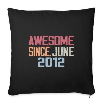 Juin 2012 Juin Cadeau Anniversaire June 2012 Rétro - Housse de coussin décorative 45 x 45 cm - noir - Devant