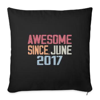 June 2017 June Retro June 2017 Birthday Gift - Sofa pillowcase 17,3'' x 17,3'' (45 x 45 cm) - black - Front