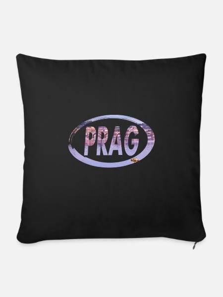 Praha Prag Tschechien - Sofakissenbezug 45 x 45 cm - Schwarz