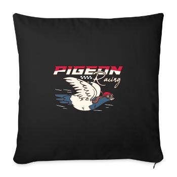 Course de pigeons - Housse de coussin décorative 45 x 45 cm - noir - Devant