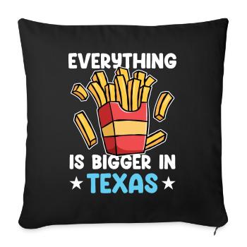 Des frites texanes conçues pour les fiers Texans - Housse de coussin décorative 45 x 45 cm - noir - Devant