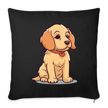 Conception de chien mignon pour les propriétaires de chiens - Housse de coussin décorative 45 x 45 cm - noir - Devant