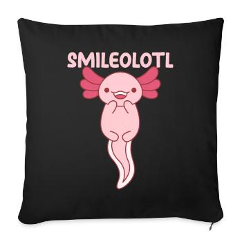 Smileolotl Pun Design for Axolotl Lovers - Sofa pillowcase 17,3'' x 17,3'' (45 x 45 cm) - black - Front
