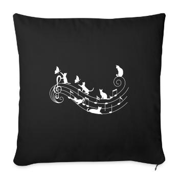 Les chats et la musique - Housse de coussin décorative 45 x 45 cm - noir - Devant