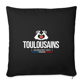 Toulouse football vainqueurs 2023 Foot - Housse de coussin décorative 45 x 45 cm - noir - Devant