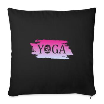 Yoga, Om, Namaste, cooles Yogadesign - Sofakissenbezug 45 x 45 cm - Schwarz - Vorne