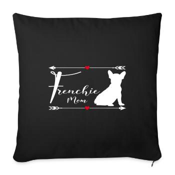 Français Bouledogue - Housse de coussin décorative 45 x 45 cm - noir - Devant