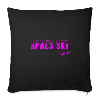 Apres-Ski, APRESSKI, apres ski hase Skihase - Sofakissenbezug 45 x 45 cm - Schwarz - Vorne