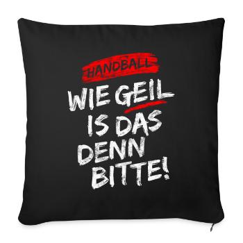 HANDBALL SPRUCH VINTAGE TSHIRT - Sofakissenbezug 45 x 45 cm - Schwarz - Vorne