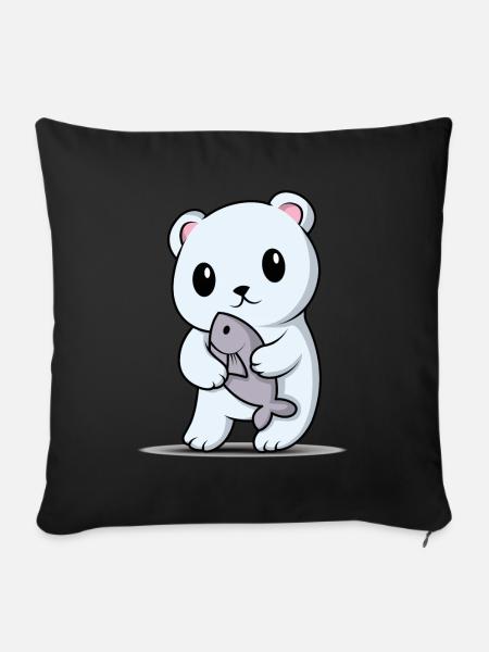Eisbär - Sofakissenbezug 45 x 45 cm - Schwarz